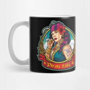 Pirate Life - Girl smoking a pipe Mug